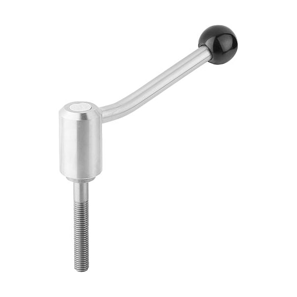 Adjustable Tension Levers in stainless, with ext. thread, 20 Degree, metric